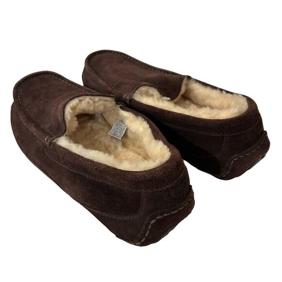 UGG Australia Mens Ascot Suede Closed Toe Slip on Slippers Brown  Size 10